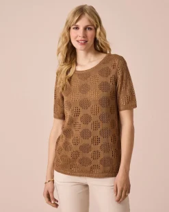 Ajourpullover mit Halbarm