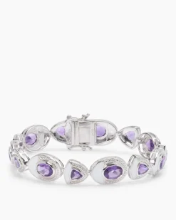 Armband mit Amethyst und Emaille-Lack