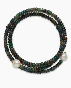 Armreif mit Kristallopal & SWZ-Perle 8 mm