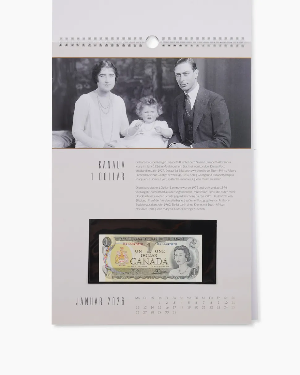 Banknotenkalender Queen Elizabeth 2026