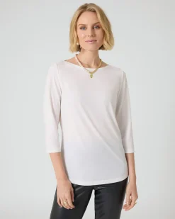 Basic-Shirt mit U-Boot-Ausschnitt