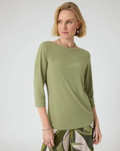 Basic-Shirt mit U-Boot-Ausschnitt
