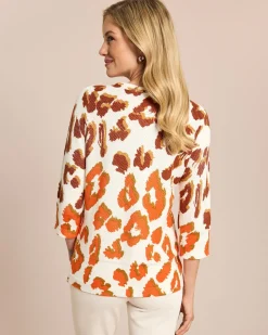 Baumwoll-Pullover mit Animal-Druck