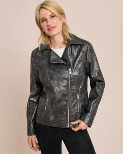 Bikerjacke Metallic-Look