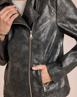 Bikerjacke Metallic-Look