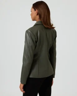 Blazer aus Lederimitat