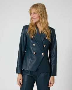 Blazer aus Lederimitat