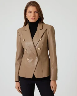 Blazer aus Lederimitat