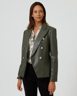 Blazer aus Lederimitat