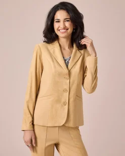 Blazer aus Velourslederimitat & Ponte di Roma