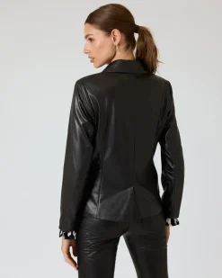 Blazer in Lederoptik