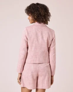 Blazer mit Leinen-Anteil