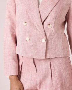 Blazer mit Leinen-Anteil