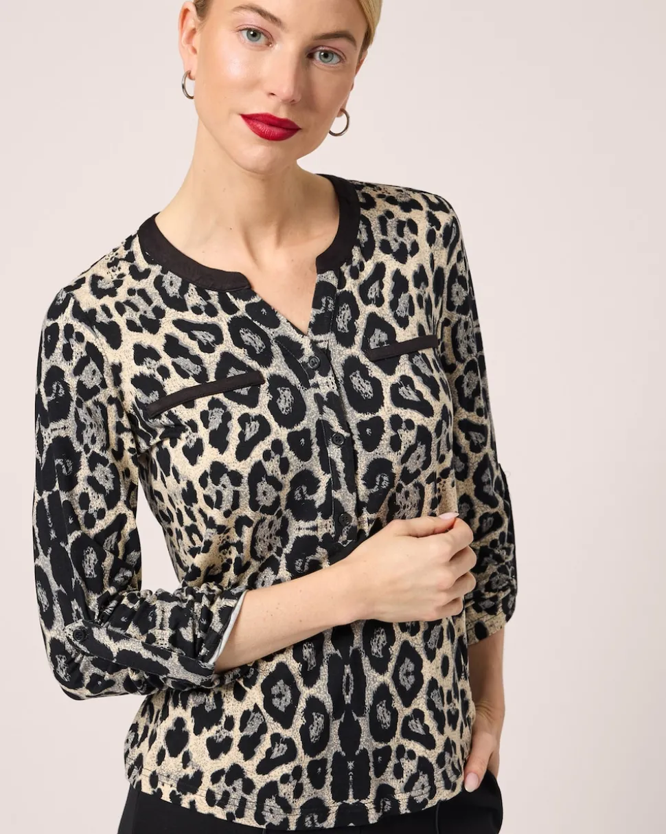 Blusenshirt mit Jaguar-Print