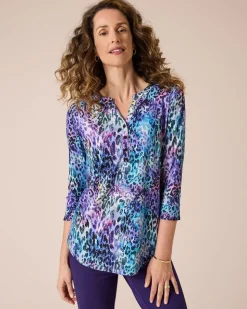 Blusenshirt mit mehrfarbigem Leodruck