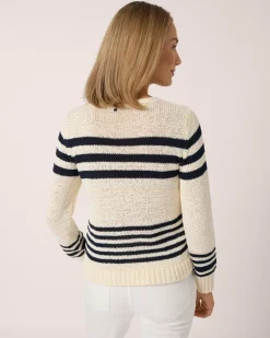 Bändchengarn-Pullover im Streifendesign