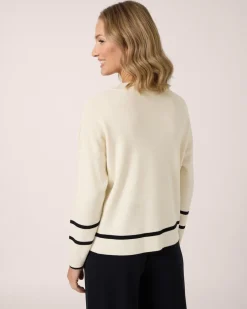 Boxy Strickpullover mit Zierknöpfen