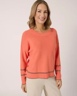 Boxy Strickpullover mit Zierknöpfen