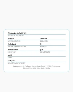 Brillant-Ohrstecker in Herzform 0,10 ct