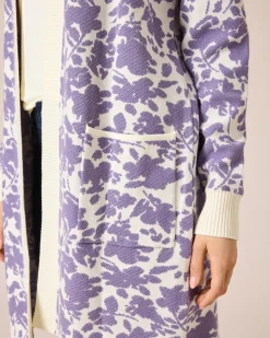 Cardigan mit Blumen-Jaquard