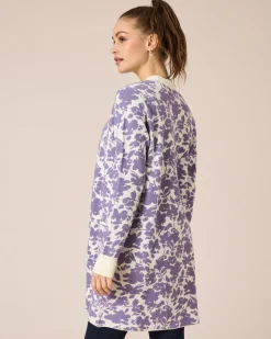Cardigan mit Blumen-Jaquard