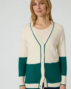 Cardigan mit Kontrastdetail