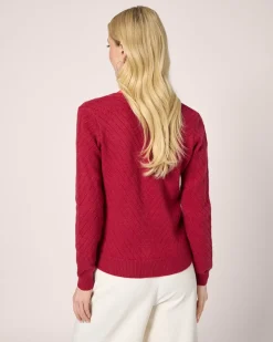 Cardigan mit Lochstrickmuster
