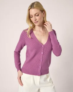 Cardigan mit Lochstrickmuster
