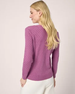 Cardigan mit Lochstrickmuster