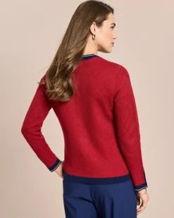 Cardigan mit Strickmuster und Kontrast