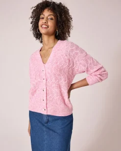Cardigan mit Strick-Struktur