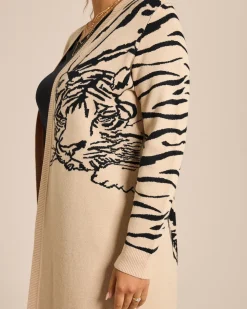 Cardigan mit Tiger Jacquard