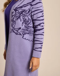 Cardigan mit Tiger Jacquard