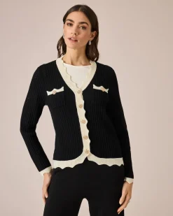 Cardigan mit Wellenkanten