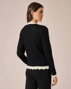 Cardigan mit Wellenkanten