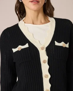 Cardigan mit Wellenkanten