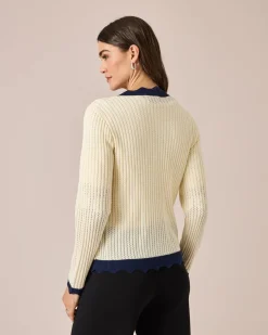 Cardigan mit Wellenkanten