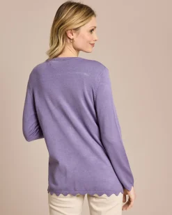 Cardigan mit Wellen-Saum