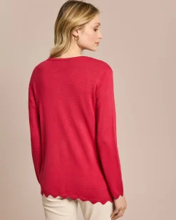 Cardigan mit Wellen-Saum