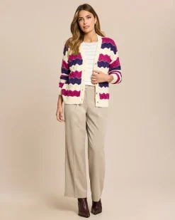 Cardigan mit welligen Streifen