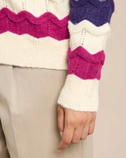 Cardigan mit welligen Streifen