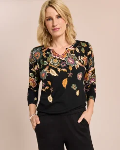 Classic Pullover Paisley-Blüten-Optik