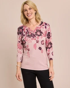 Classic Pullover Paisley-Blüten-Optik