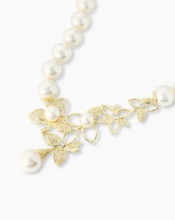 Collier mit MK-Perlen und Zirkonia