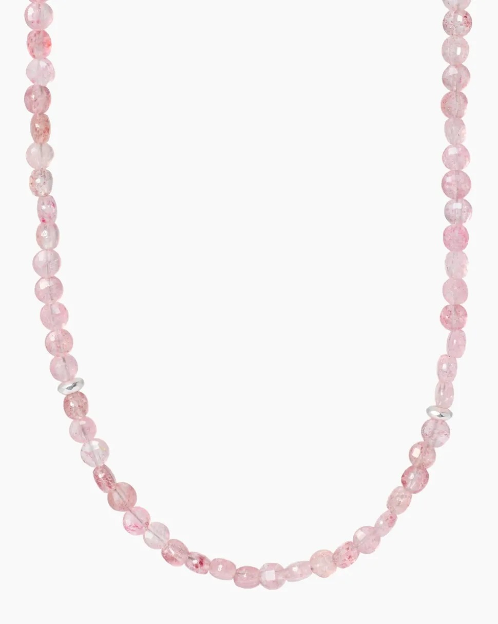 Collier mit Strawberry Quarz und Hämatit