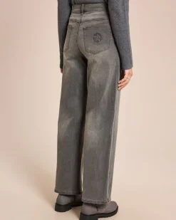 Color Denim weites Bein