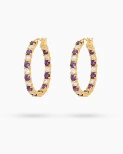 Creolen mit Amethyst