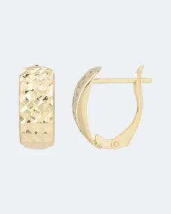 Creolen mit Diamantschnitten in Gold 585