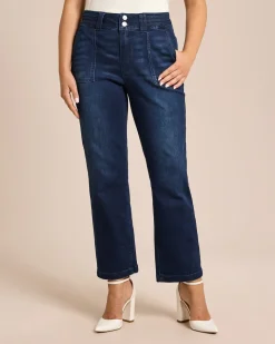 Denim Hose mit Bunddetail