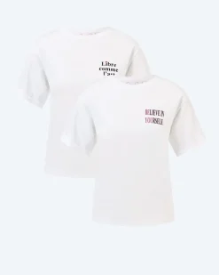 Doppelpack-Shirt mit Slogan